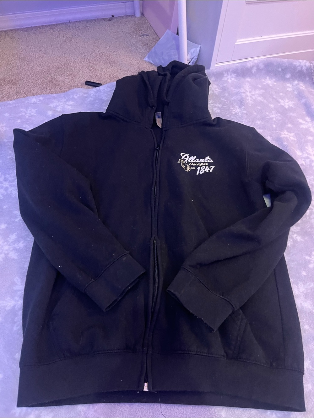 Abercrombie & Fitch Black Full-Zip Hooded Jacket